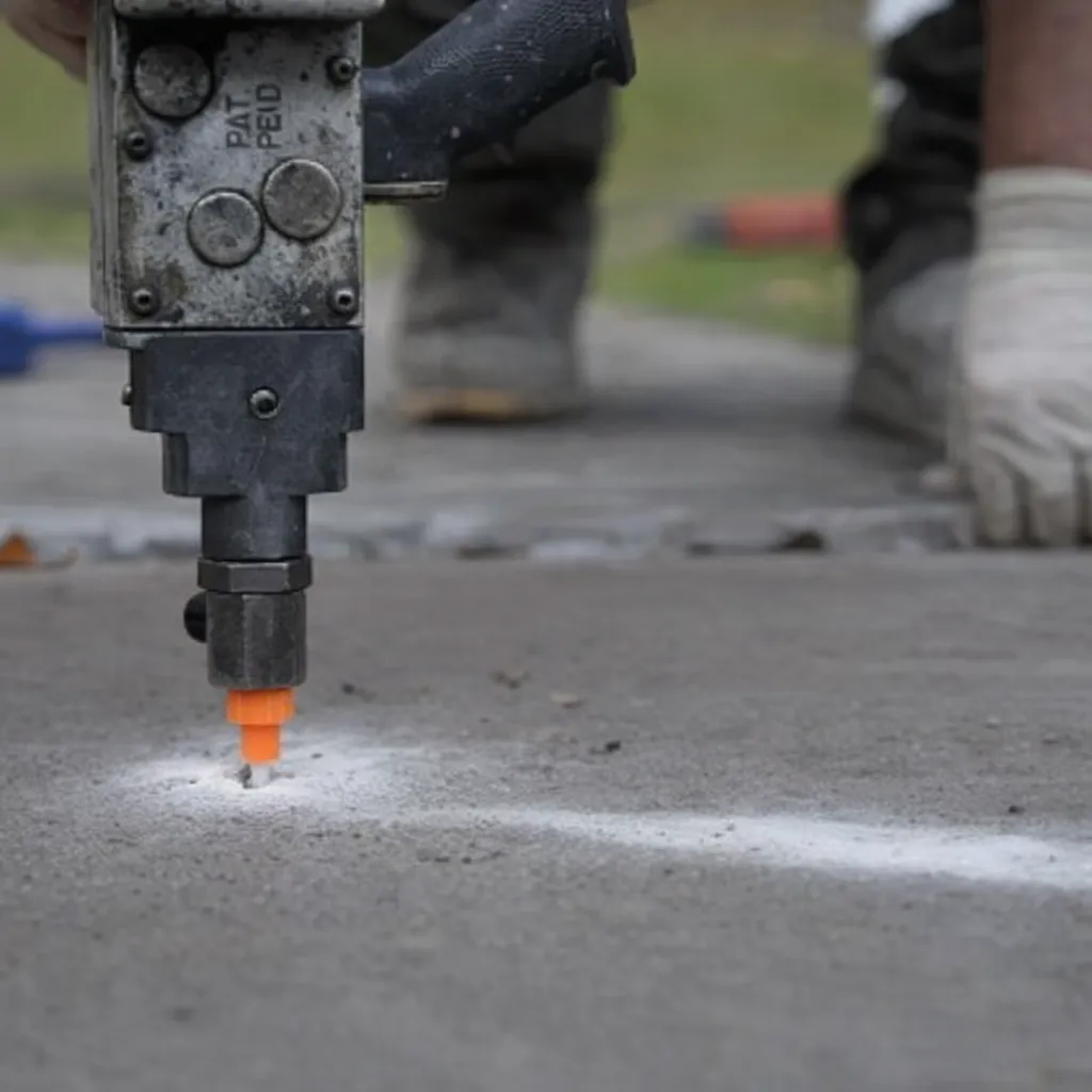 Polyurethane foam injection lifting concrete slab